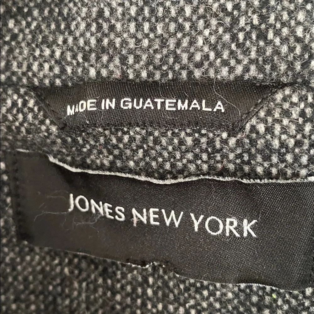 Jones New York Charcoal Trench Coat Womens Mid Length Relaxed Button Up 1X - Picture 3 of 9